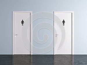 Toilet doors for male and female genders