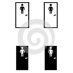 Toilet doors for male and female genders. Vector EPS10.