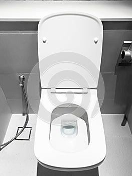 Toilet, Flushing Water, flush toilet, white toilet, Close-up the toilet