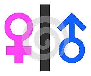 Toilet Gender Sign Vector Icon Flat Illustration