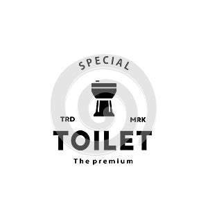 Toilet hipster silhouette logo bowl sanitaryware vector bathroom