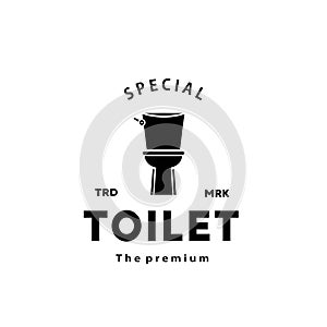 Toilet hipster silhouette logo bowl sanitaryware vector bathroom