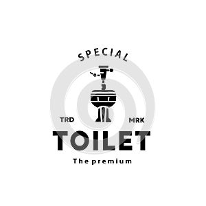 Toilet hipster silhouette logo bowl sanitaryware vector bathroom