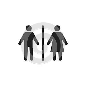 Toilet icon isolated symbol. Man and woman sign. WC sign. Restroom symbol