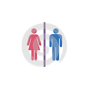 Toilet icon or logo WC symbols, toilet sign Bathroom Male and female Gender vector illustration