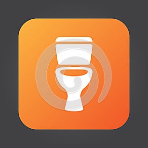 Toilet icon vector, solid color logo illustration, pictogram isolated on black.