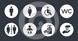 Toilet icons set