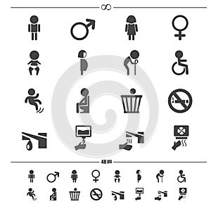 Toilet icons vector