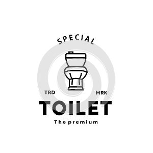 Toilet line hipster logo bowl sanitaryware vector bathroom