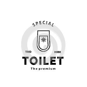 Toilet line hipster logo bowl sanitaryware vector bathroom