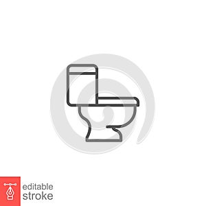 Toilet line icon. Bidet lavatory simple outline pictogram