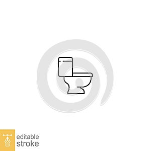 Toilet line icon. Bidet lavatory simple outline pictogram