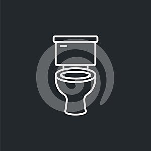 Toilet line icon bowl sanitaryware vector bathroom. Bidet toilet line icon.
