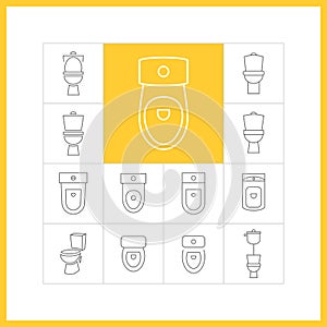 Toilet linear icons