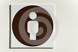 Toilet for men with the symbol of the man on the door