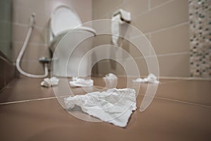 Toilet paper in the bathroom