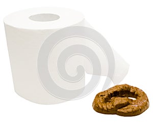 Toilet paper with feces photo