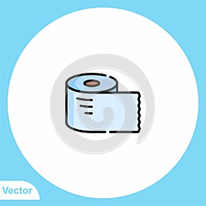 Toilet paper flat vector icon sign symbol