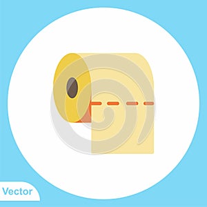 Toilet paper flat vector icon sign symbol