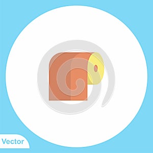 Toilet paper flat vector icon sign symbol