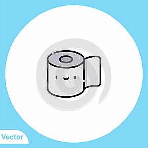 Toilet paper flat vector icon sign symbol