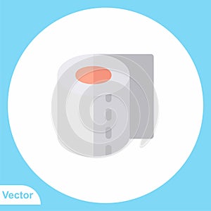 Toilet paper flat vector icon sign symbol