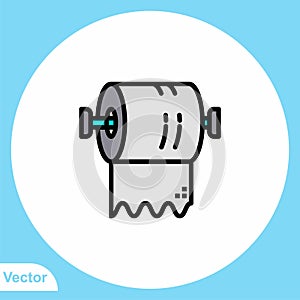 Toilet paper flat vector icon sign symbol