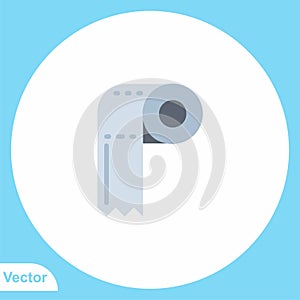 Toilet paper flat vector icon sign symbol