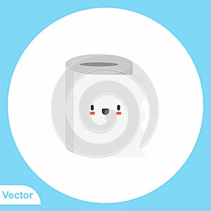 Toilet paper flat vector icon sign symbol