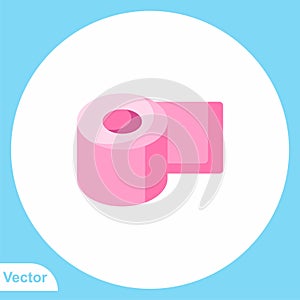 Toilet paper flat vector icon sign symbol