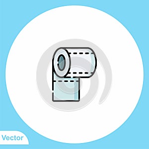 Toilet paper flat vector icon sign symbol