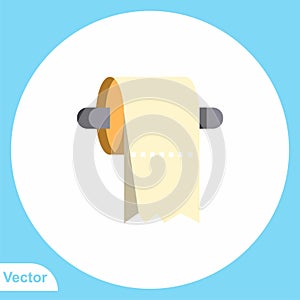 Toilet paper flat vector icon sign symbol