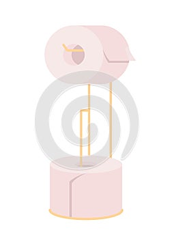 Toilet paper holder semi flat color vector object