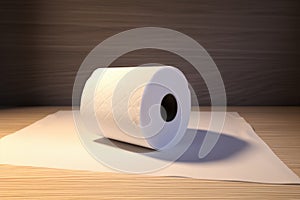 Toilet paper isolated on table. Generative AI