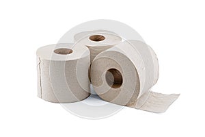 Toilet paper isolated on white background.