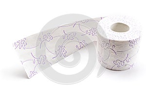 Toilet paper isolated. White soft tissue roll background. Storing tissue toilet paper during Coronavirus outbreak or