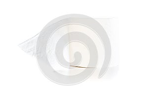 Toilet paper roll isolated on white background