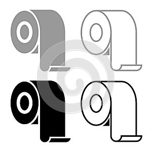 Toilet paper Roll rouleau Kitchen paper Paper roll icon set black color vector illustration flat style image