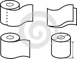 Toilet paper roll. Set of icons for packaging design