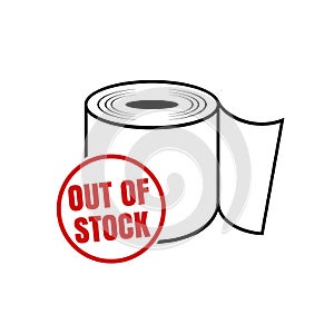 Toilet paper roll shortage illustration on white background