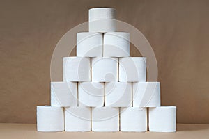 Toilet paper supplies background.