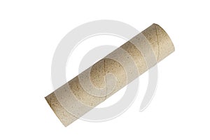 Toilet paper tube isolated on white background