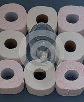 Toilet paper or water, new hygiene method or old, pitcher with water wash or toilet paper