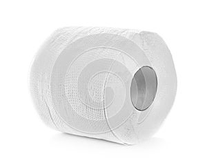 Toilet paper on white background