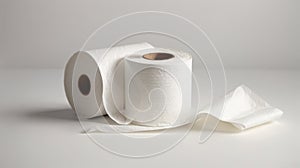 Toilet paper on a white background. Isolated