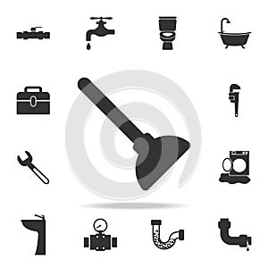 Toilet Plunger Icon. Detailed set of plumber element icons. Premium quality graphic design. One of the collection icons for websit