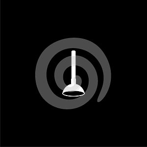 Toilet plunger icon isolated on dark background