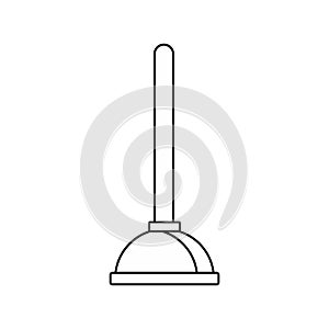 Toilet plunger icon, outline style