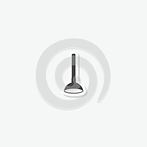 Toilet plunger icon sticker isolated on gray background