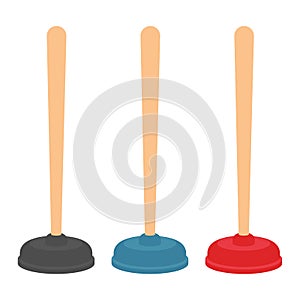 Toilet plunger vector illustration in flat style